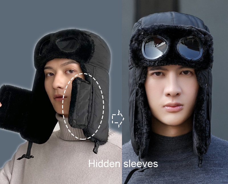 Gorros negros de invierno para hombres, mujeres y niños, gorro impermeable de lana gruesa de poliéster, ideal para esquiar al aire libre,