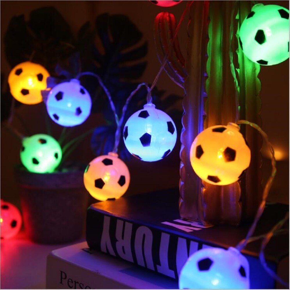 1.5m 3m 6m LED Soccer Balls String Lights Garland USB/Battery Powered Football Christmas Fairy Lights for Home Party Decoration
