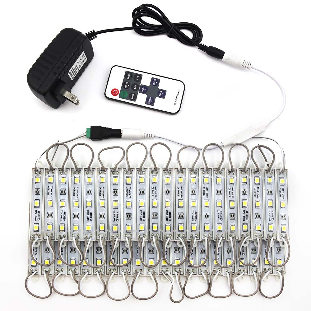 Smd 5050 led moduler lys 3 ledet  dc12v vanntett reklame skilt butikk front lys stripe lampe moduler sett hvit farge