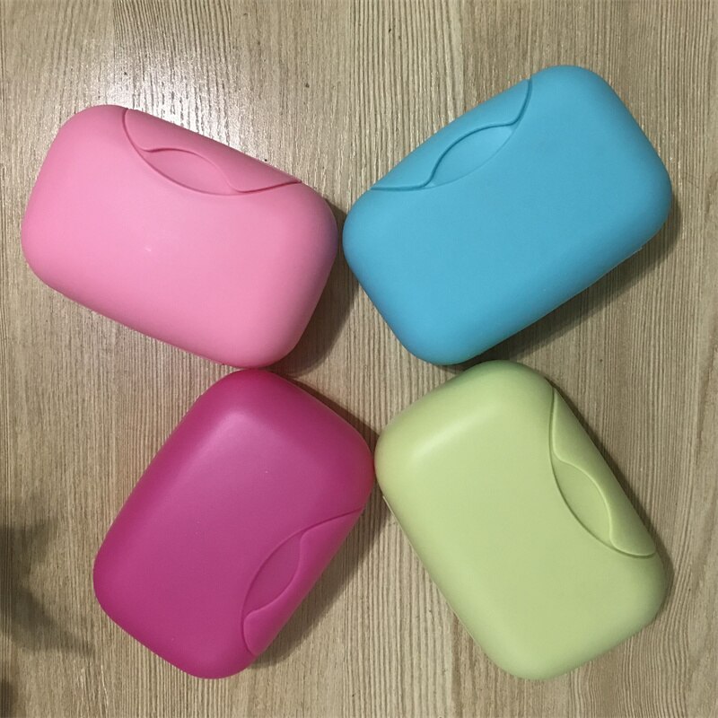 4 farver mini badeværelse fad tallerken kuffert hjemmebruser rejse vandreholder beholder sæbeboks 2 str