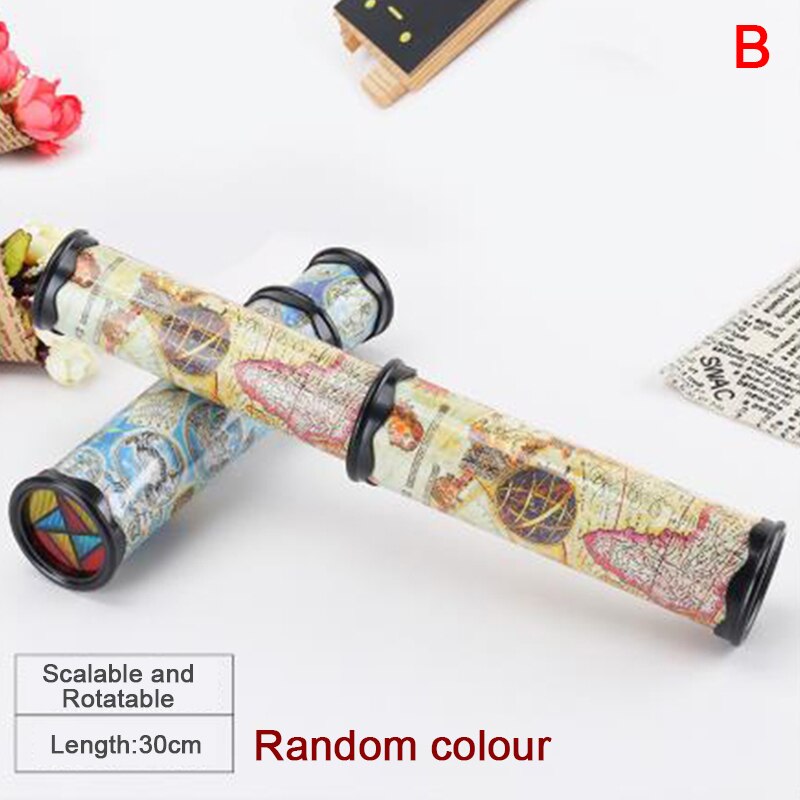 1PC 30/27/21cm Kids Scalable Rotating Kaleidoscopes Advanced Magic Rotation Adjustable Fancy Color World Toys For Kids: B