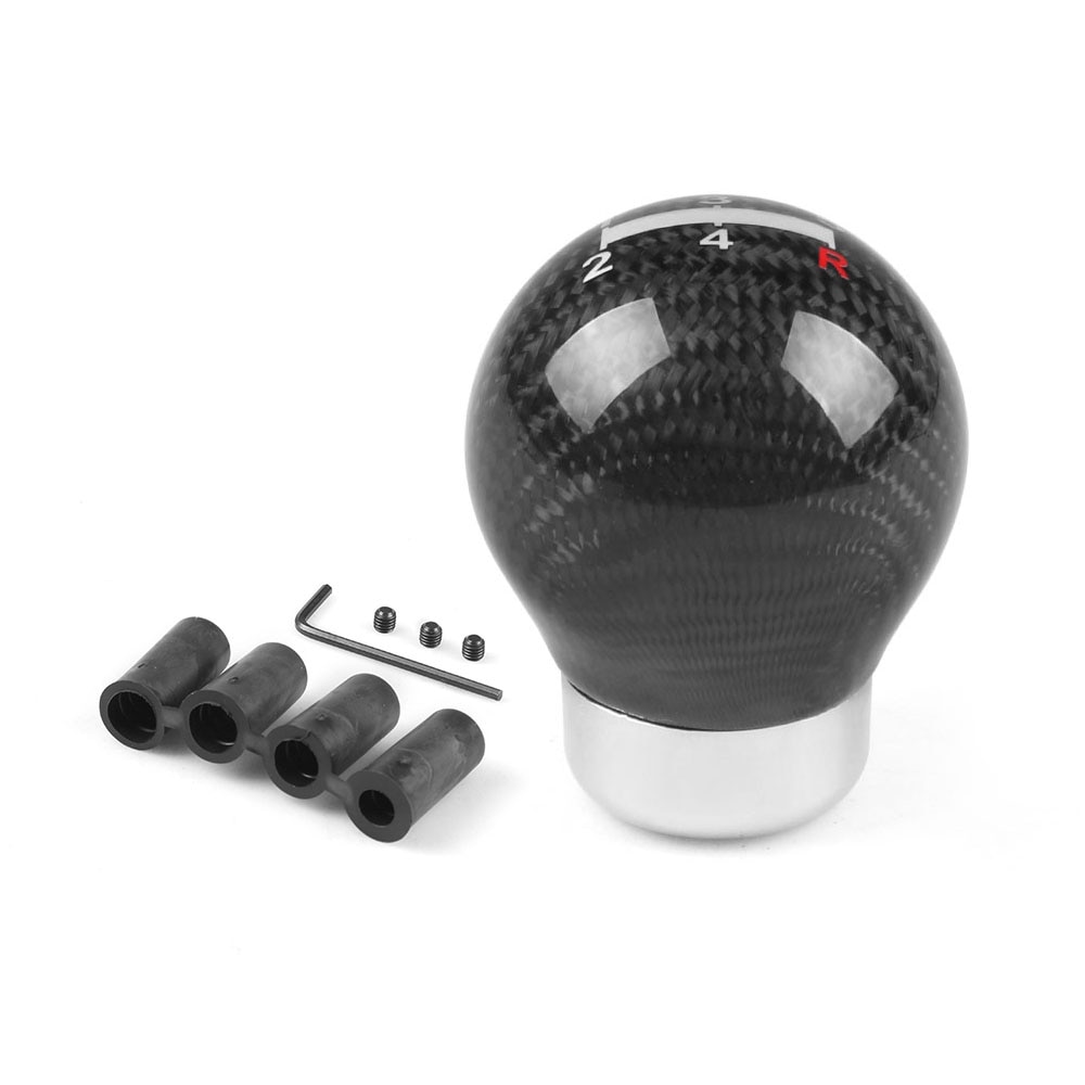 5 SPEED Shift Knob Manual/Automatic Car Real Carbon Fiber Ball Gear Shift Shifter Knob