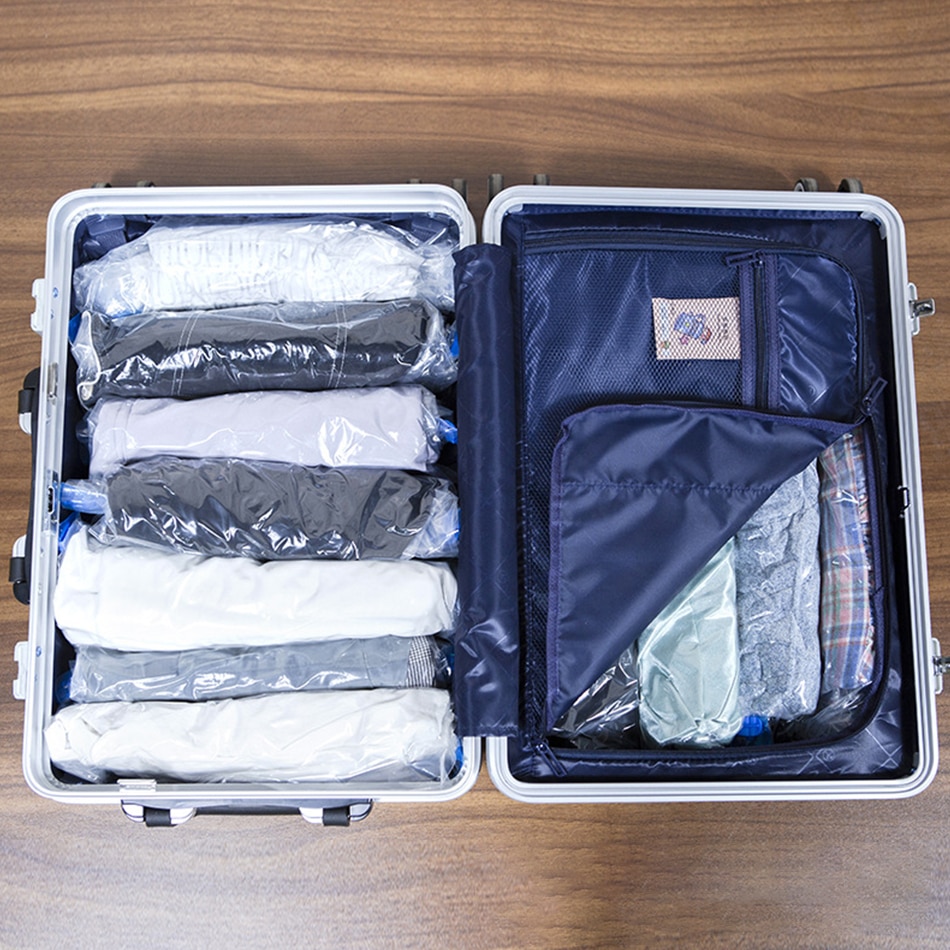 Sac de rangement sous vide transparent multi-usages, nécessaire de voyage, sacs d'emballage à Compression pour vêtements, gain d'espace, anti-poussière