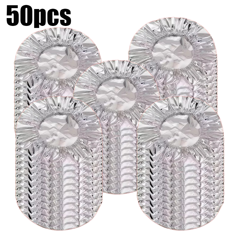 10-50pcs Aluminum Foil Insulation Covers Keep Food Warm Fresh Repeatable Kitchen Food Covers Bowls Plates Adjustable Cling Wrap