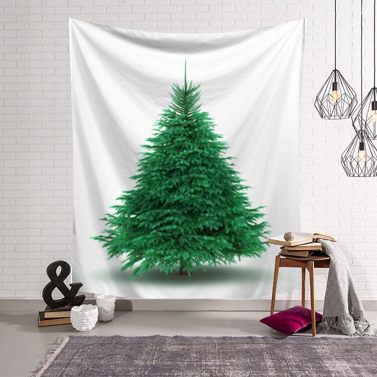 Tapisserie de noël maison tenture murale Polyester arbre de noël motif couverture salon accessoires décoratifs: 8