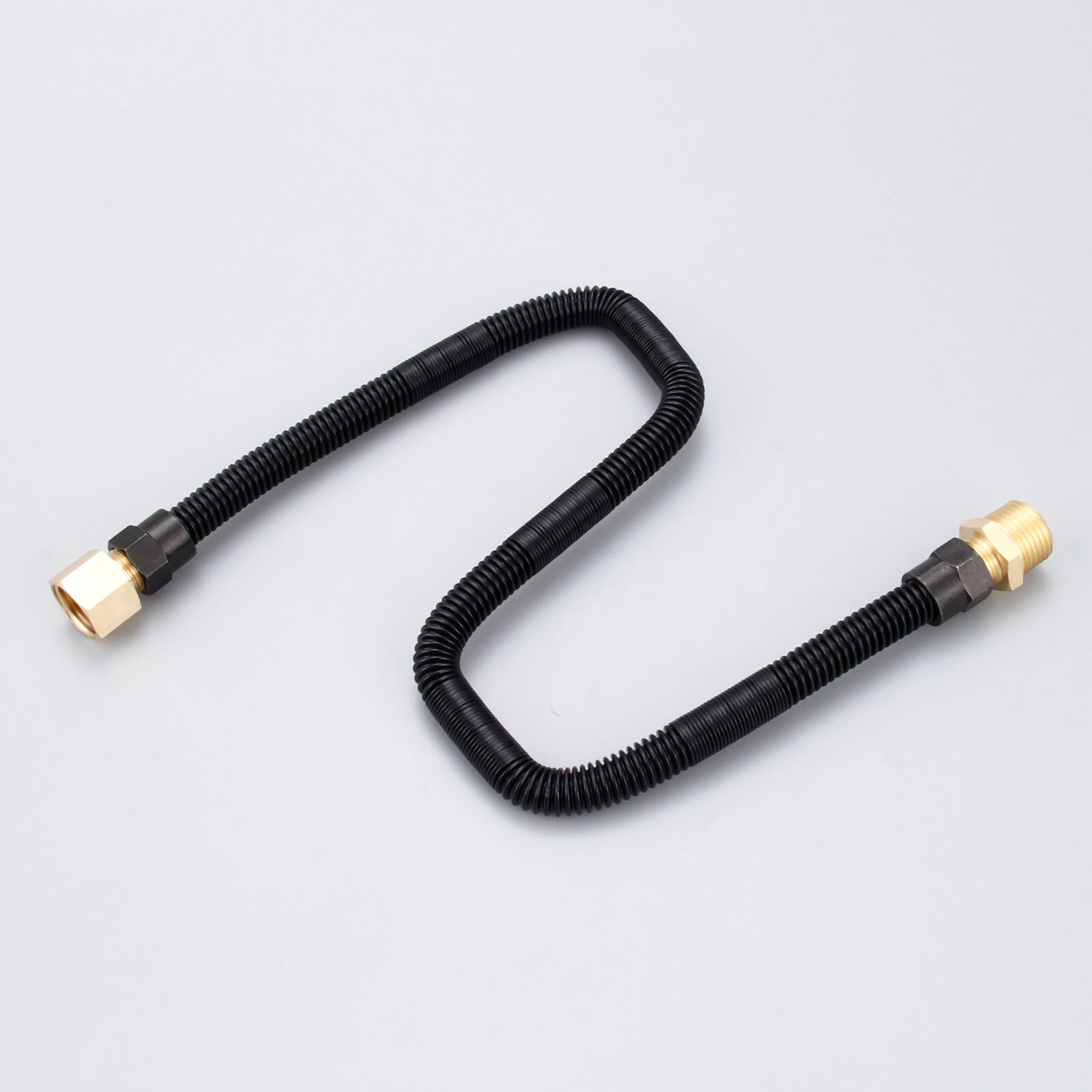 1/2" X 24" Non-Whistle Flexible Flex Gas Line Connector Kit, 1/2 Male and Female Thread for LPG &amp; NG Propane Fire Pit