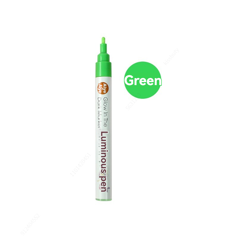 1PC Fluorescent Pens Highlighter Colorful Paint Pen Glow in The Dark Bright DIY Luminous Marker Pen Craft Pen for Drawing: green