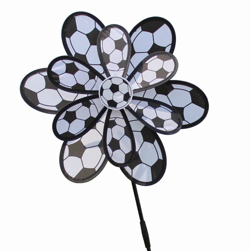 Kids Double Layer Voetbal Windmolen Wind Spinner Pinwheel Huis Tuin Yard Decor Y4QA