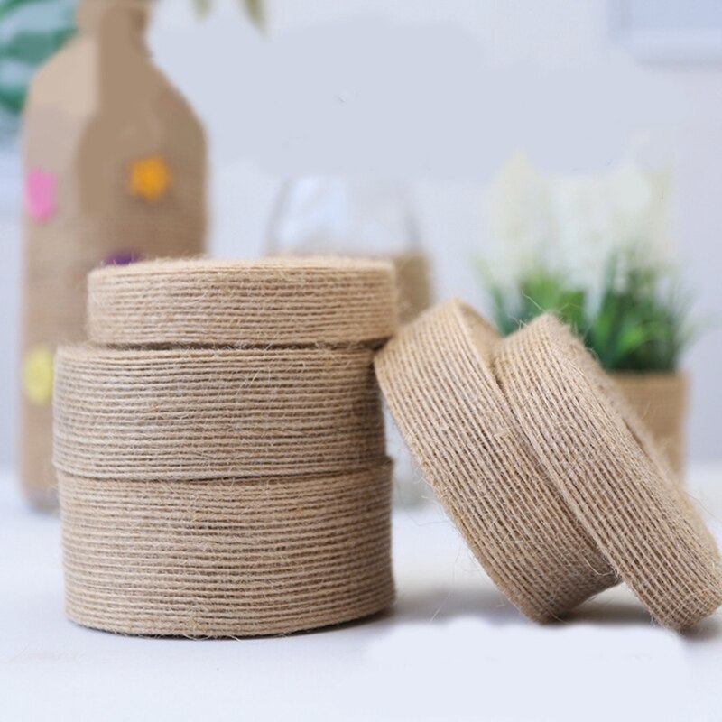 10 meter 15mm 20mm 25mm 30mm 38mm naturlige jute reb bånd til håndværk bryllup vintage dekoration fest bånd sløjfer