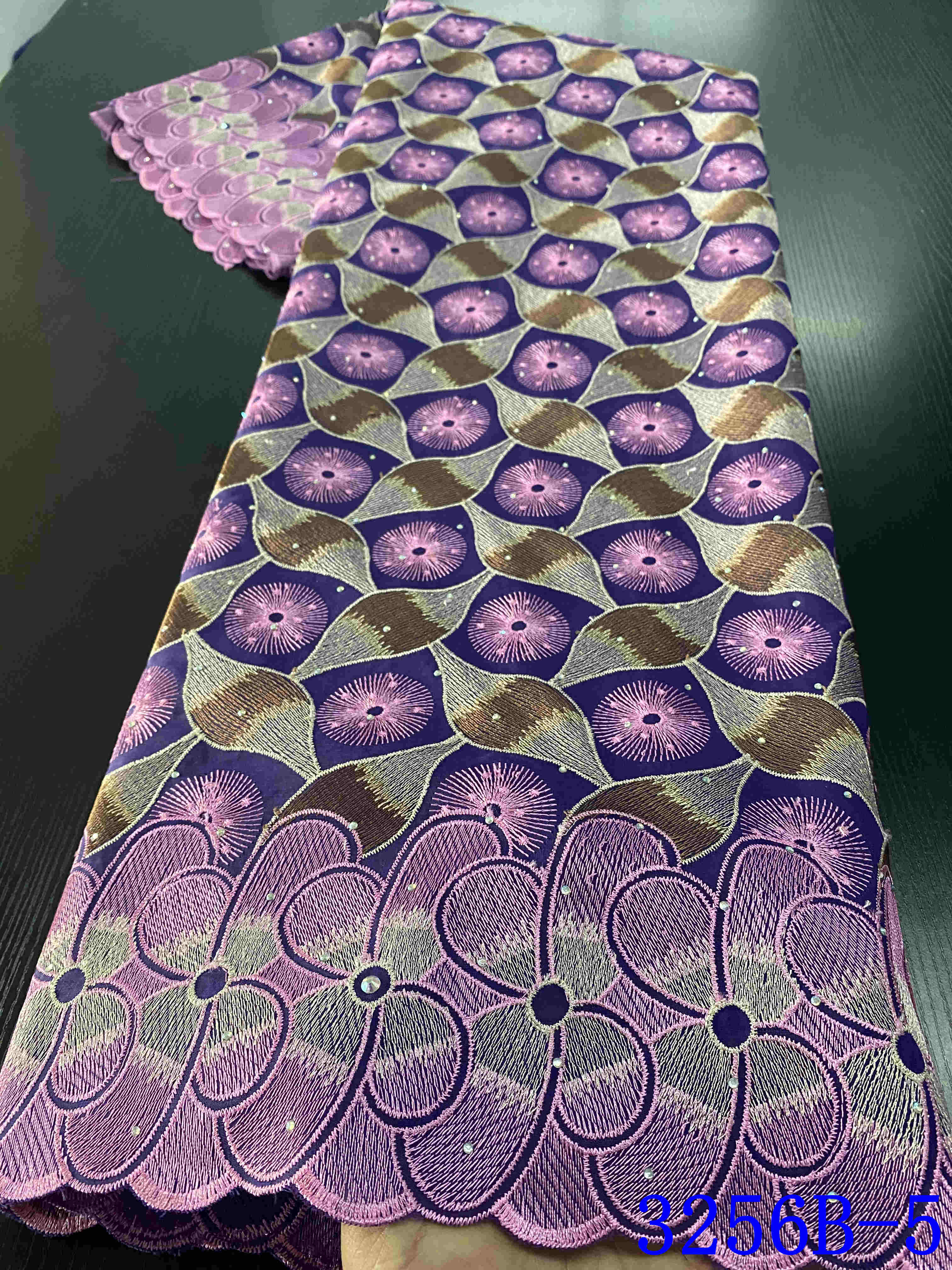 african voile lace fabric lace nigerian dry cotton lace fabrics for wedding women dress with stones YA3256B-8: Picture 5