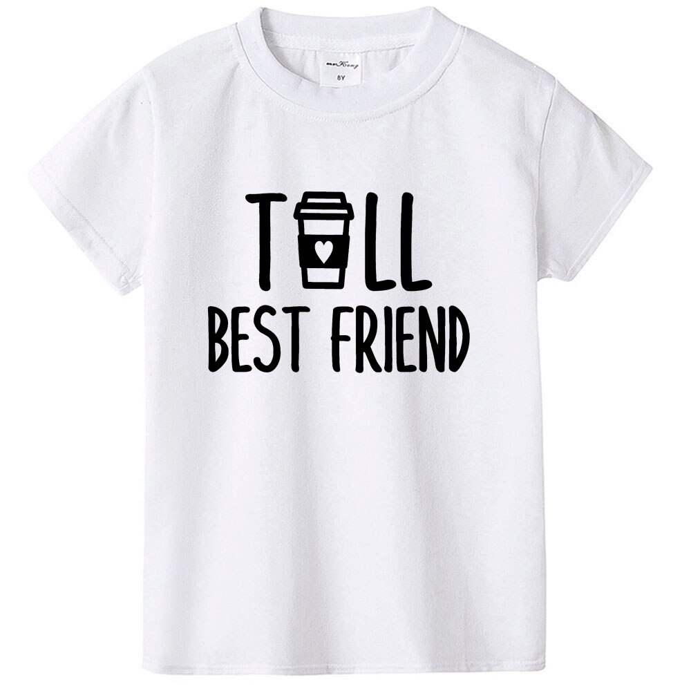 Korte Beste Vriend Tall Beste Vriend Jongens En Meisjes Unisex Beste Vriend Tshirt Korte Mouw Tops Tee Shirts Baby grappige Dragen