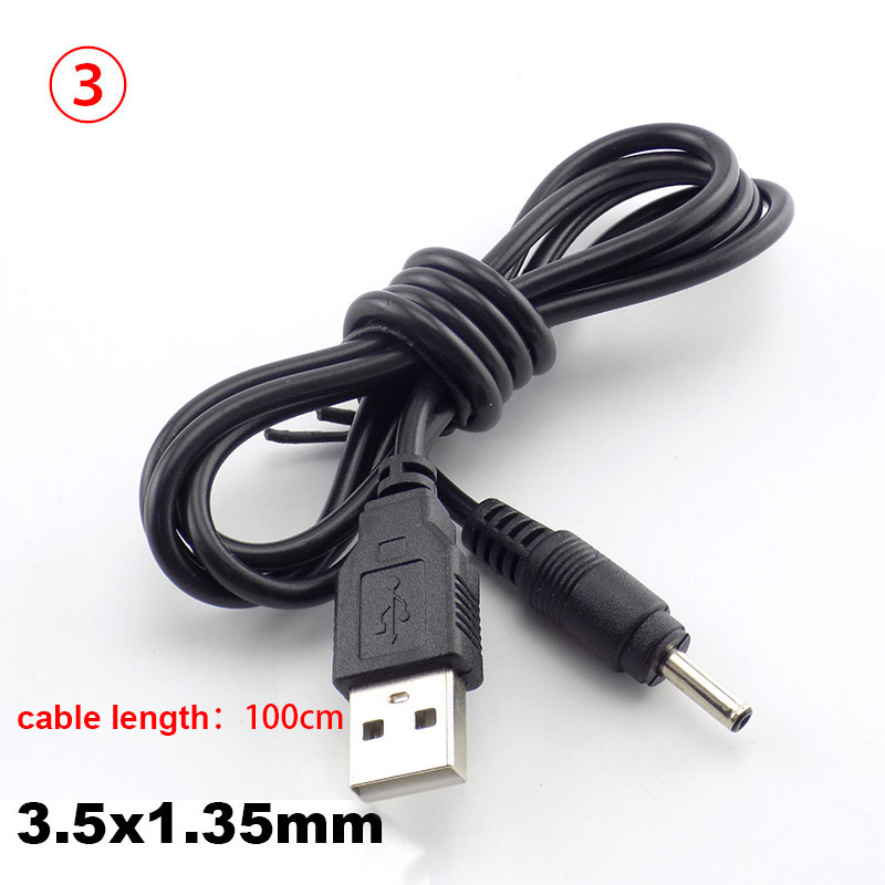 USB type A Male to DC 3.5 1.35 4.0 1.7 5.5 2.1 5.5 2.5mm male plug extension power cord supply Jack cable connector J17: Gold