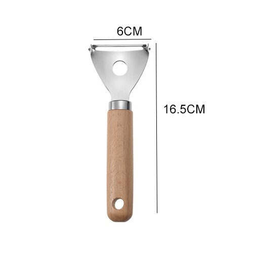 Stainless Steel Kitchen Gadget Set with Wood Handle Multifunctional Kitchen Tools Peeler Can Opener Whisk Garlic Press Cutter: F