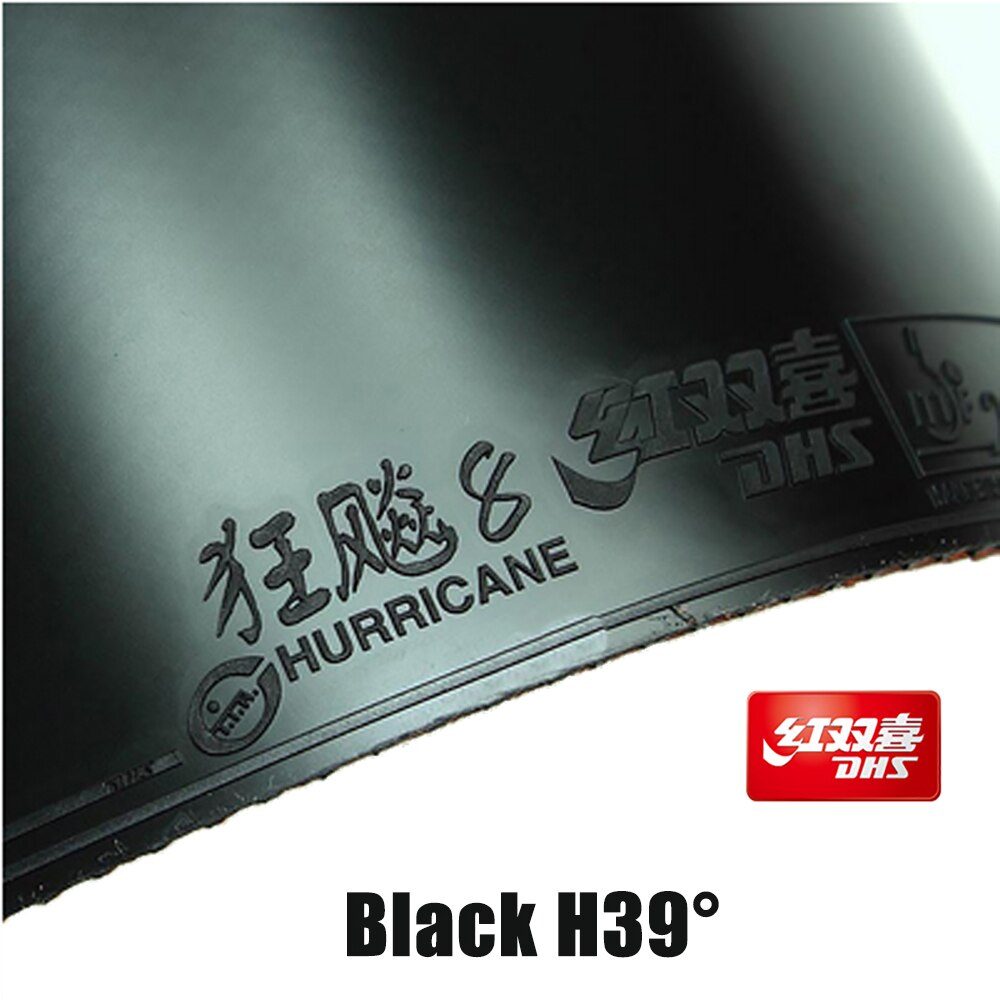 Dhs hurricane 8 hurricane 8 pips i bordtennisgummi med svamp pingponggummi original dhs hurricane -8: Sort  h39