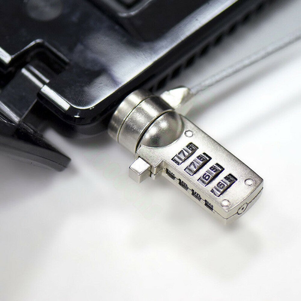 1.45m 4- cijferige combinatie kabelketting zinklegering notebook voor pc draagbare computer slot universele beveiliging anti-diefstal laptop