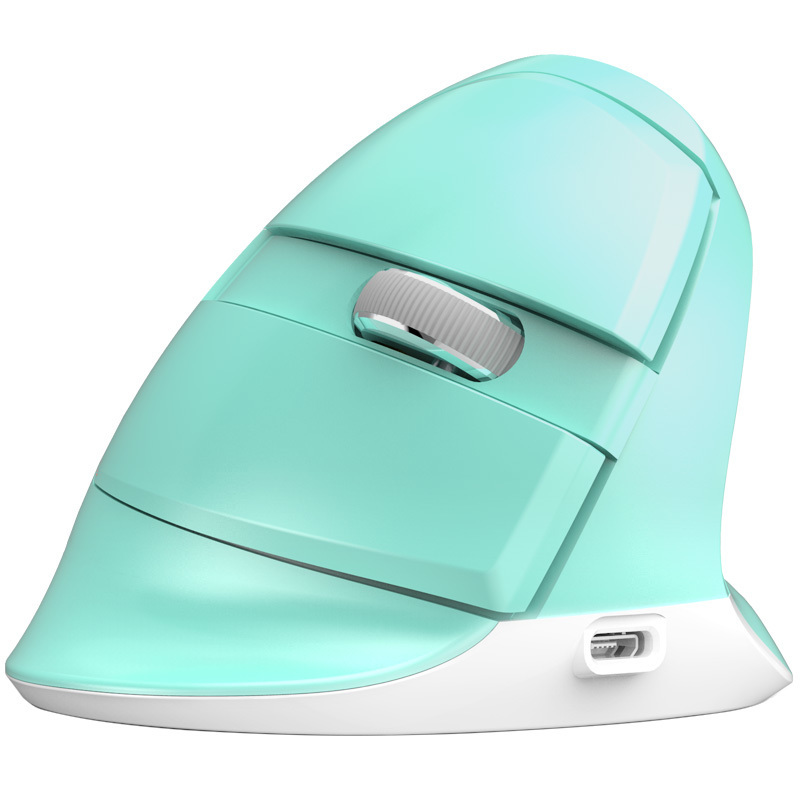 Delux M618 – Mini souris de jeu verticale ergonomique sans fil, Bluetooth, Rechargeable, rétroéclairée rvb, pour ordinateur portable: green