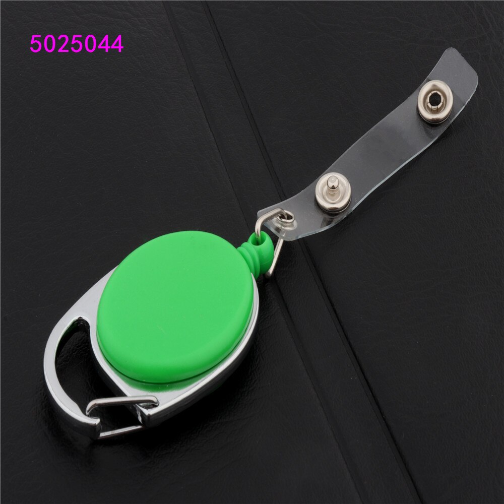 Retractable Pull Badge Reel Zinc Alloy Plastic ID Lanyard Name Tag Card Badge Holder Reels Key Ring Chain Clips: green