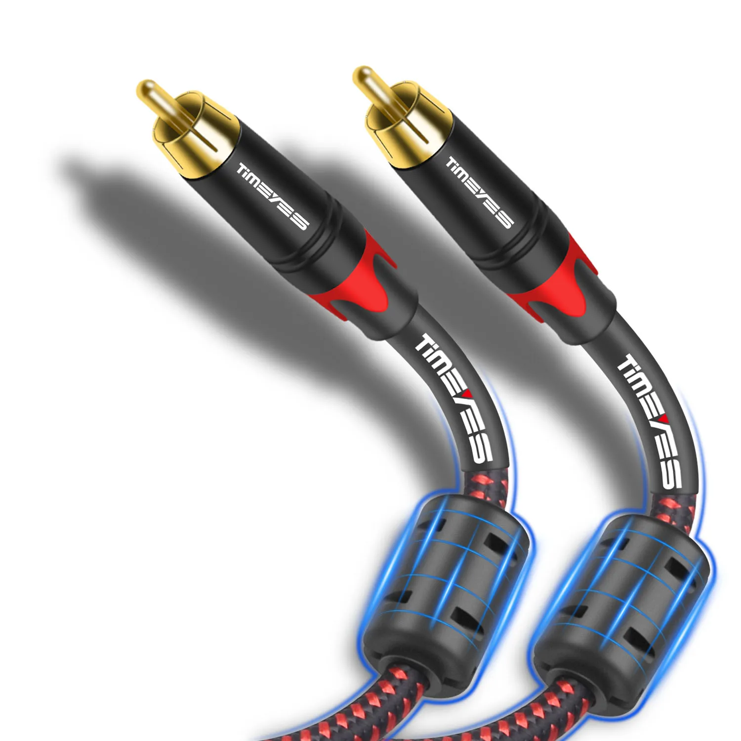 RCA Triple Shielded Audio Cable Rca To Rca Audio/Video Subwoofer Cable for Home Theater Sound Bar DVD TV Amplifier Hi-Fi System: black / <=0.5m