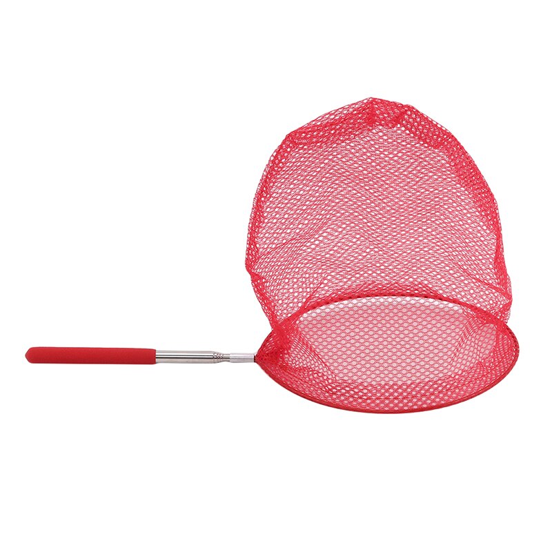 Children's Fishing Net Rainbow Beach Retractable Kids Butterfly Insect Catching Small Fish Catching Net: Red