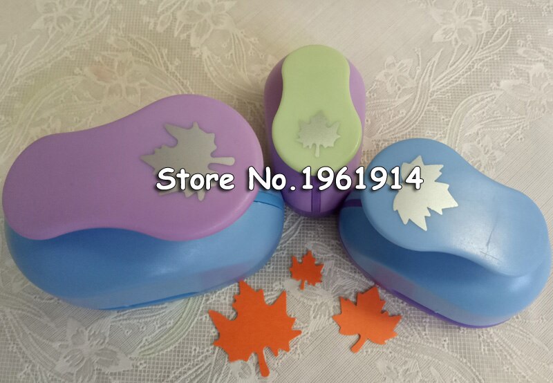 3 kpl (5cm,3.8cm,2.5cm)  vaahteranlehteä askartelurei'ityssarja lasten manuaalinen tee itse rei'itys cortador de papel de scrapbook vaahtera rei'itys