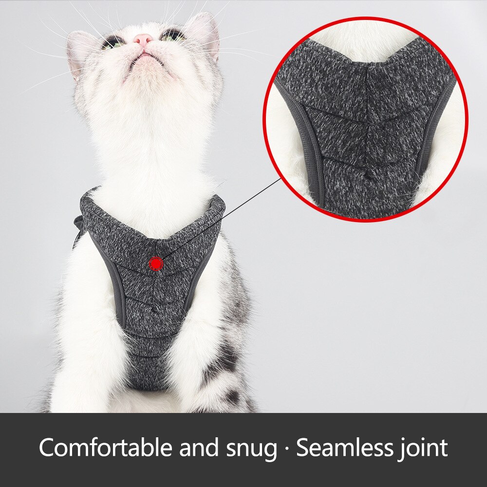 Cat Adjustable Chest Strap Cat Harness Escape Proof Small Cat Dog Vest Harness With Strap Soft Mesh Walking Jacket for Kitten