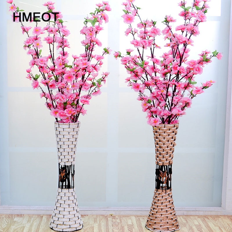 55cm land stil kunstig blomst rotting vase bryllup hotel diy boligindretning tilbehør kirsebær blomster arrangement vas