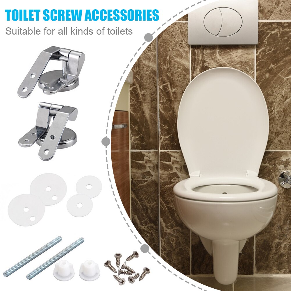 Praktische Toiletten Deksel Scharnieren Zink-Legering Washer Kit Installeren Vervanging Schroef Voor Hotel Thuis Wc Accessoires