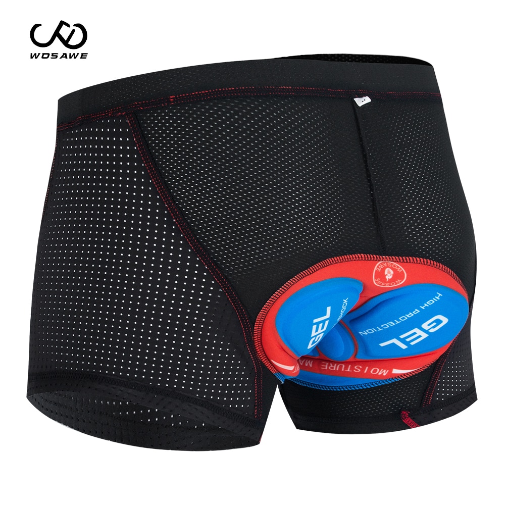 Wosawe fietsbroek ondergoed rijbroek heren s 5d gel gevoerd snel drogend ademend schokbestendig fiets mtb shorts