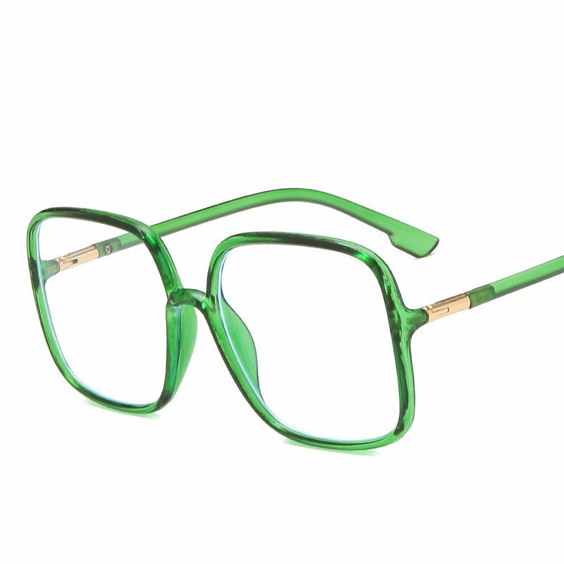 MYT_0316 Oversized Big Size Frames Anti Blauw Licht Bril Vrouwen Mannen Vintage Lenzenvloeistof Vrouw Frame Vierkante Brilmontuur Eyeglasse: C7 Transparent Green