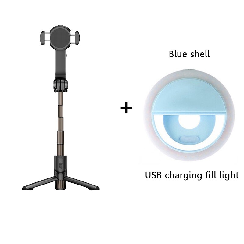 Smartphone Handheld Gimbal Stabilizers Selfie Stick Tripod Anti-Shake Wireless Bluetooth Remote Control Extendable Foldable: S1with blue light