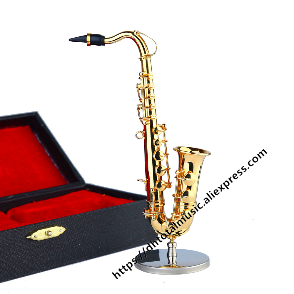 Dh Alto Saxophone Tenor Saxophone Model Miniature Display Sax Model Realistic Music Lover Birthday Musical Instrument