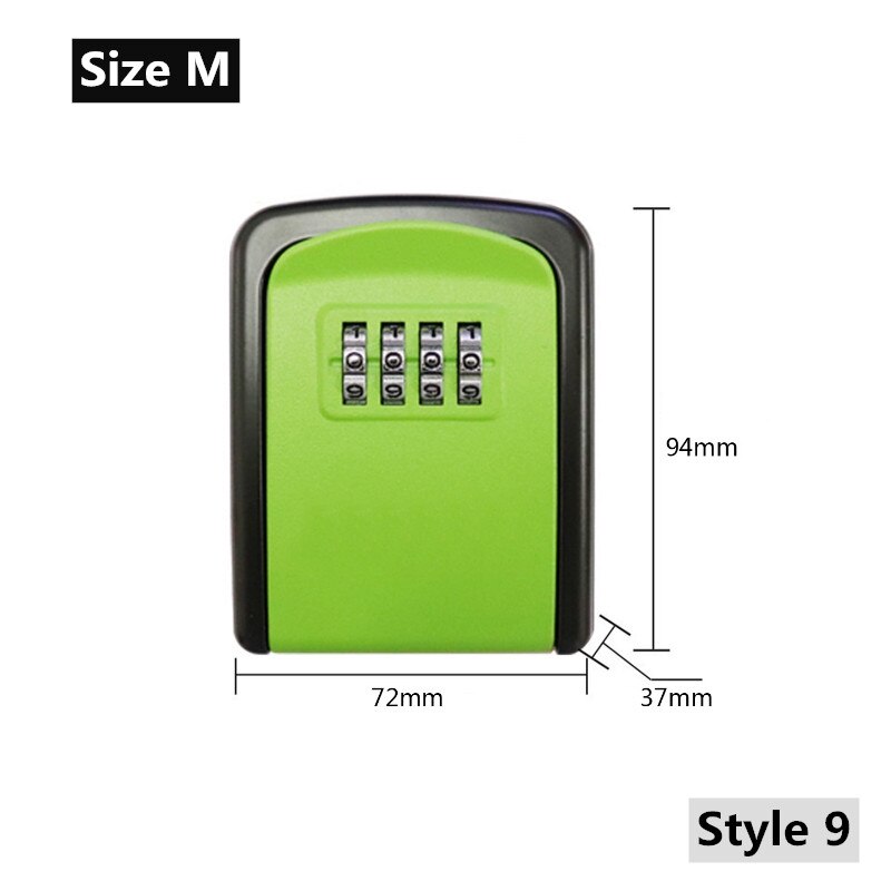 Wall Mount caja fuerte Key Storage Secret Box Organizer 4 Digit Combination Password Security Code Lock No Key Home Safe Box: Style 9
