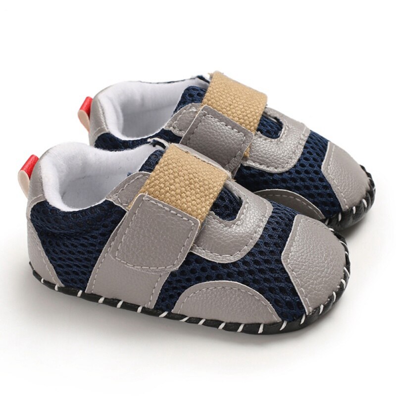 Pasgeboren jongens meisjes eerste loopstoeltjes kind prewalker kind zachte bodem antislip tennis 0-18 m canvas babyschoentjes: Donkergrijs / 13
