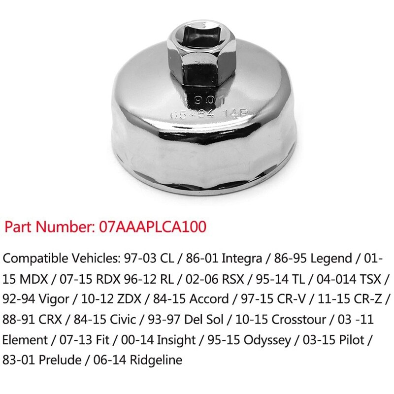 65MM 14 flûte filtre à huile clé outil pour HONDA Accord CR-V Civic Odyssey ACURA RDX 07AAA-PLCA100