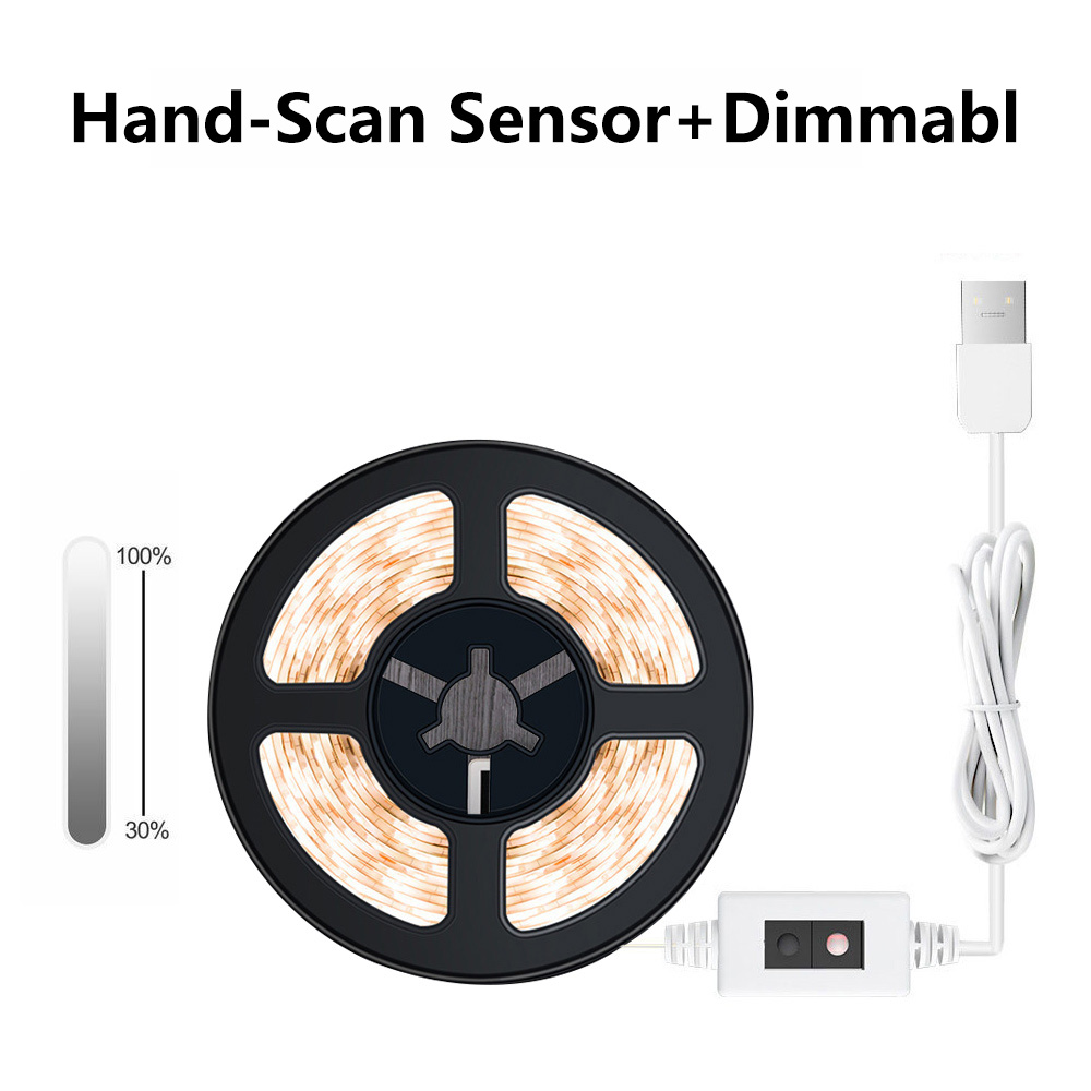 Led-lys under skab, usb-drevet, bevægelsessensor, lysdæmper, belysning til skab, køkken, garderobe, bordplade, soveværelse