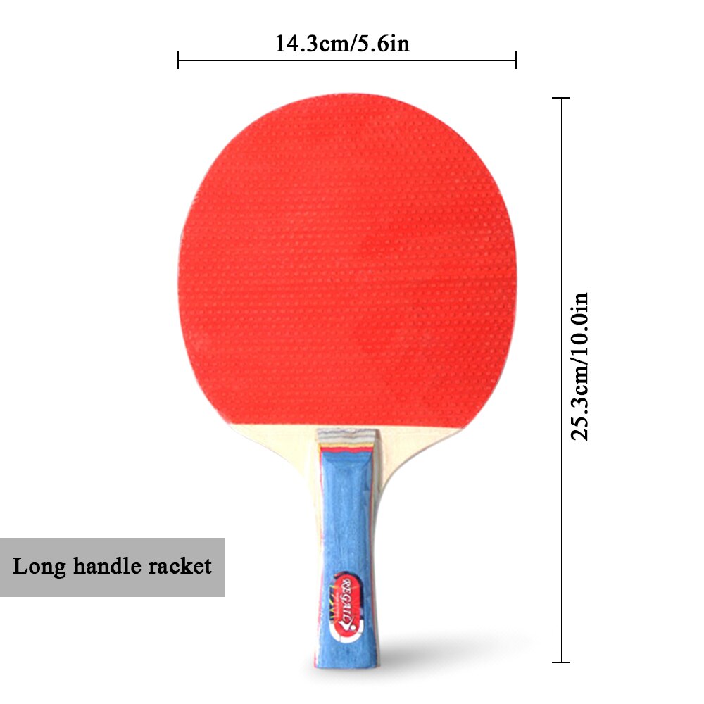 Pingpongbatjes, tafeltennisbatjes, 2 pingpongbats, lange steel, pingpongracketset, trainingsaccessoires