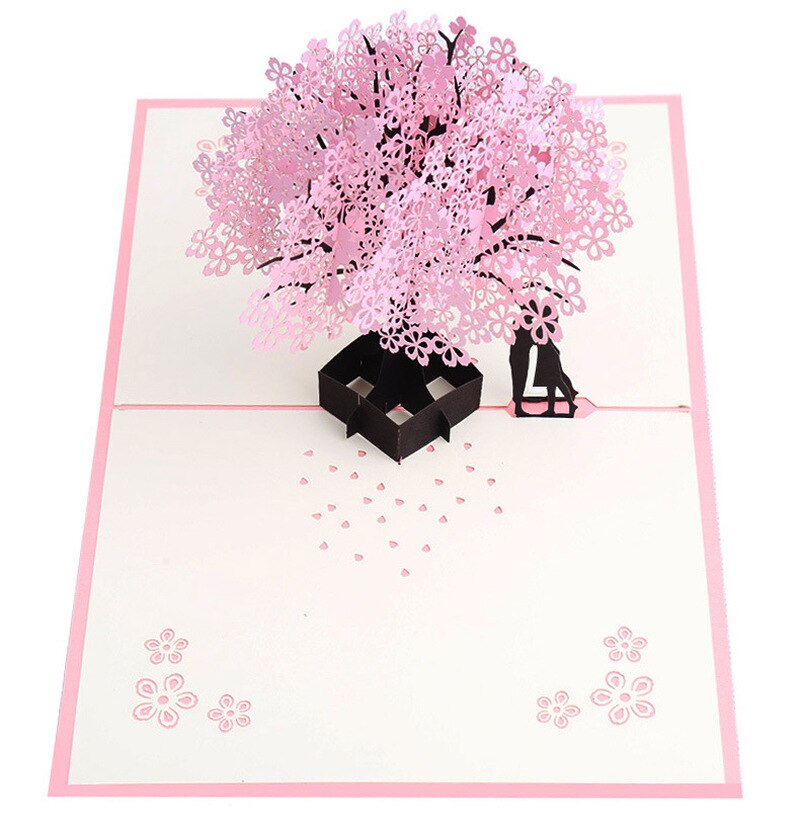 3D Pop Up carte de voeux romantique creuse mariage jour de voeux à la main meilleur souhait Kirigami papier artisanat carte