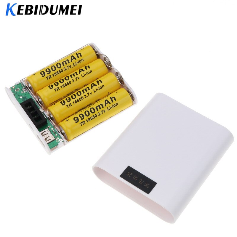 Kebidumei 5v usb 4 * 18650 powerbank akku diy gehäuse box handy ladegerät display bildschirm für iphone  x 7 xiaomi