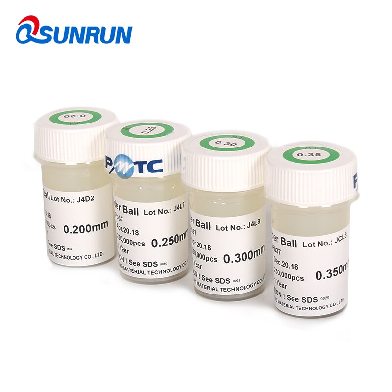 1 bouteille de 250k billes de soudure bga au plomb pmtc  sn63 pb 37 pour rebillage et retouche 0.2 0.25 0.3 0.35 0.4 0.45 0.5 0.55 0.6 0.65 0.76mm