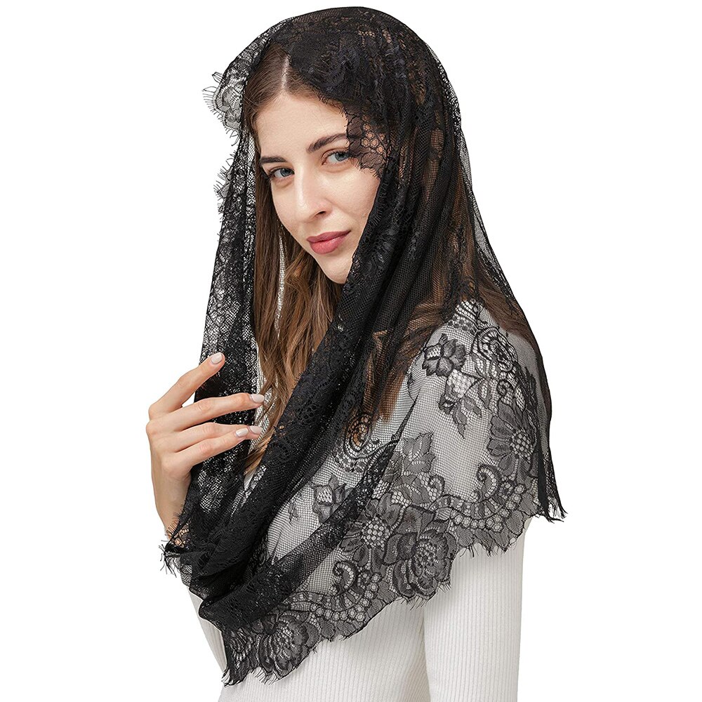 Women Vintage Infinity Scarf Lady Mantilla Lace Ca... – Vicedeal