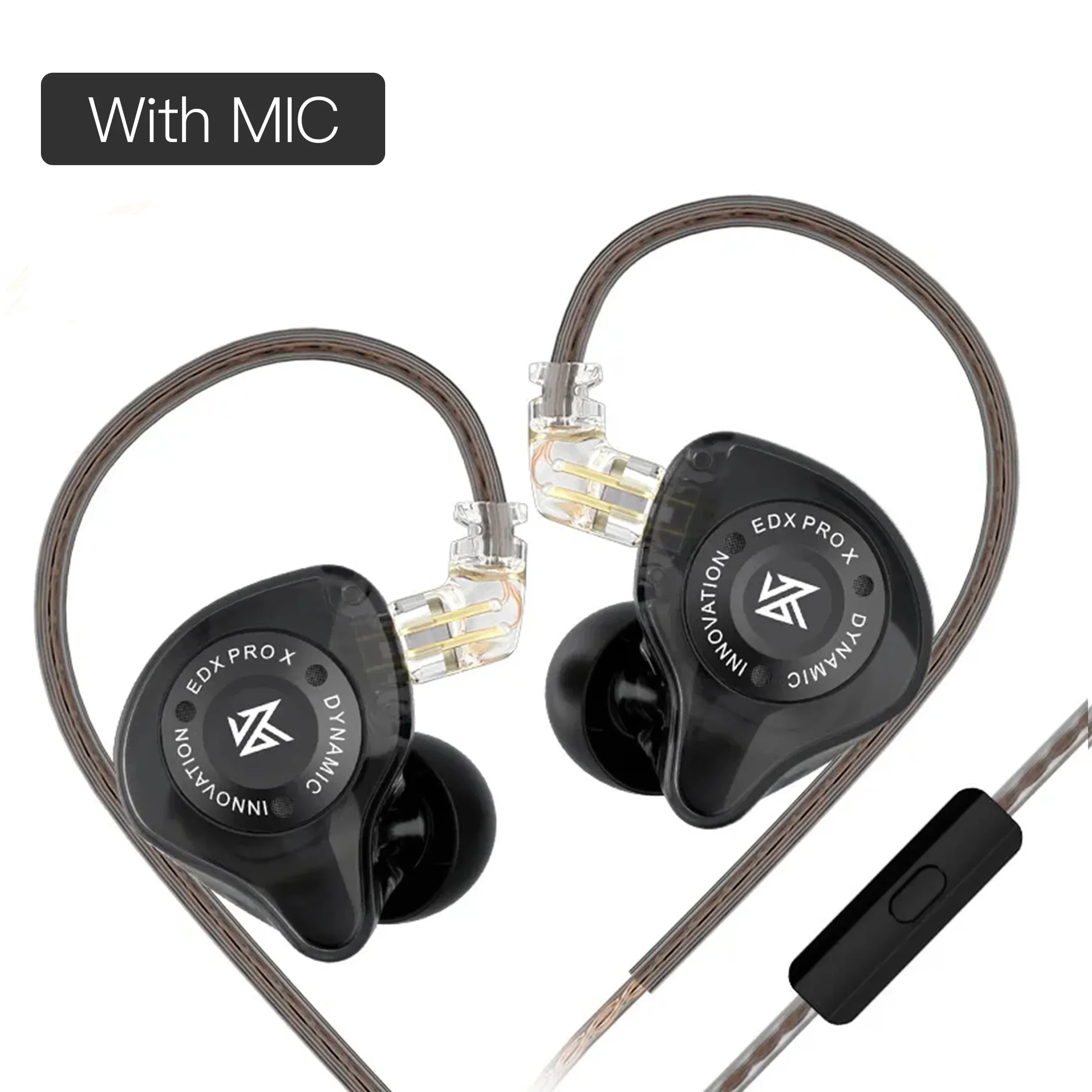 Auriculares KZ EDX PRO X con cable, auriculares con unidad dinámica, auriculares deportivos con cancelación de ruido de graves HIFI con micrófono KZ ZSN, auriculares EDC de música: Plata
