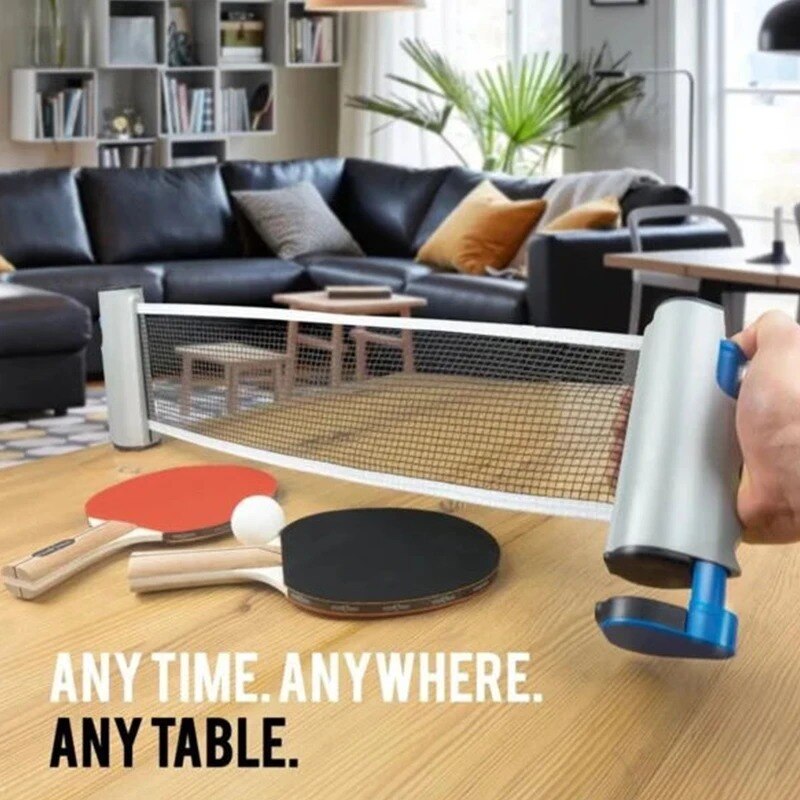Bærbare bordtennis nett racketer uttrekkbar sterk mesh ping pong post stativ ethvert bord familie innendørs aktiviteter underholdning