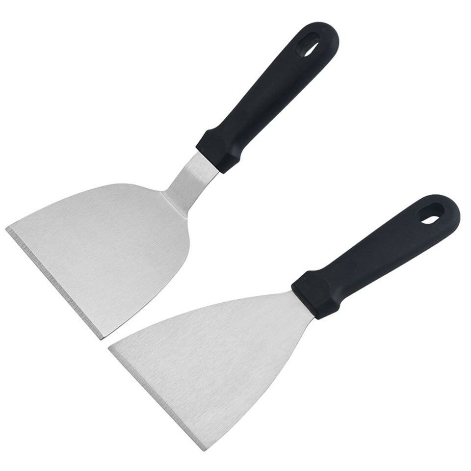Rvs Metalen Bakplaat Spatel Hamburger Turner Schraper Pancake Flipper Geweldig Voor Bbq Grill