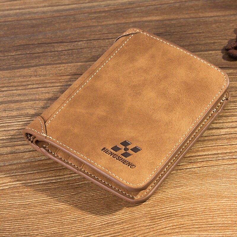 Catei Karrui Men's Wallet Short Frosted Leather Wallet Retro Three Fold Vertical Wallet Youth Korean Multi-Card Wallet