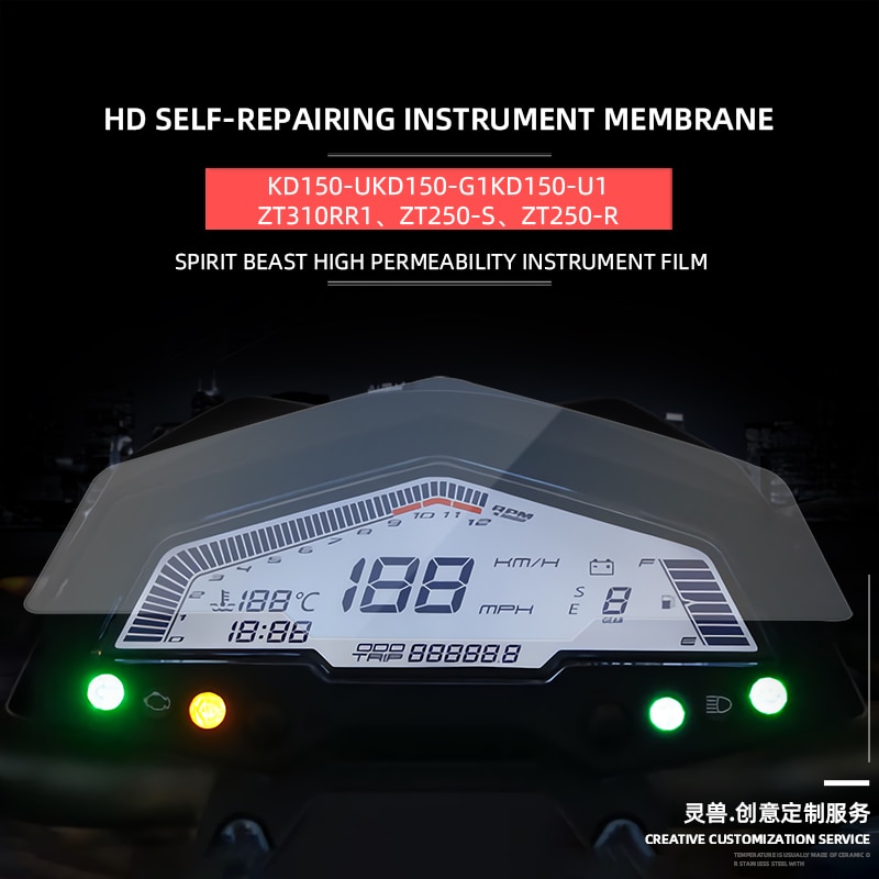 Película de protección antiarañazos para velocímetro de motocicleta película de protección antiarañazos para Kiden KD150-U U1 G1 para ZONTES ZT310R R1 ZT250-S/R