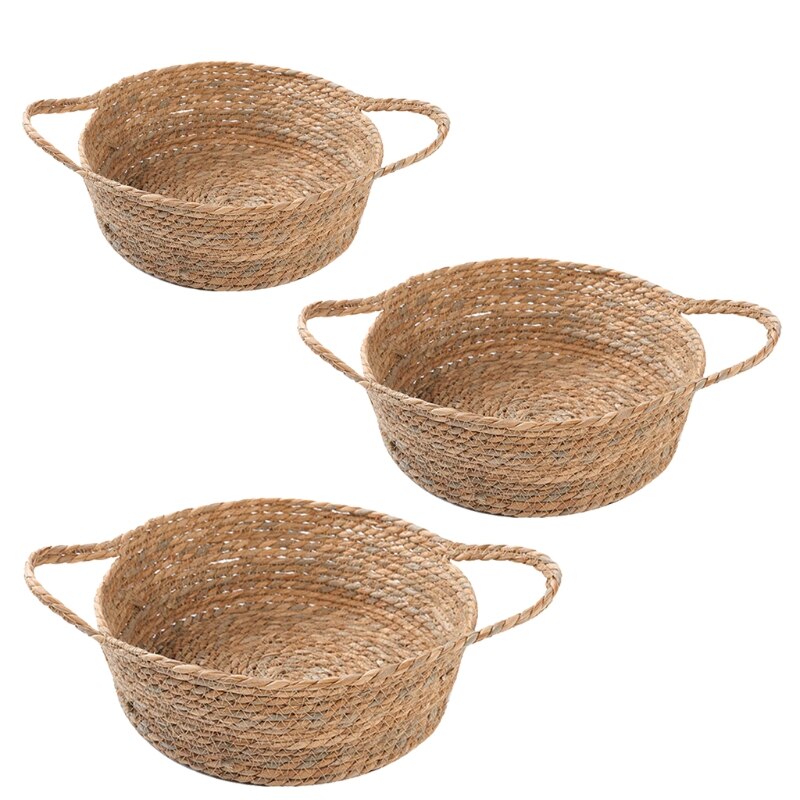 Kat Bed Ronde Stro Mand Kat Slapen Kussen Huisdier Mat Leuke Lichtgewicht Rotan Weven + Pp Katoen