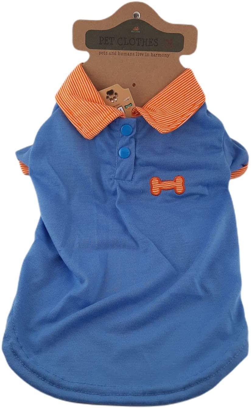 Petstar YJ91746 Hond Jurk-Orange En Blauw-35 Cm, Hond Kostuums, Hond Kleding, kleine Hond Kleding,