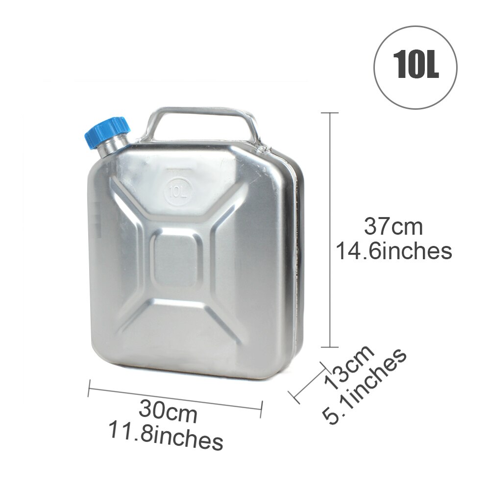 10L Stainless Steel Tank Metal Fuel Tank Oil Gasoline Diesel Canister Storage Can Motorcycle Truck Car Accessories: Default Title