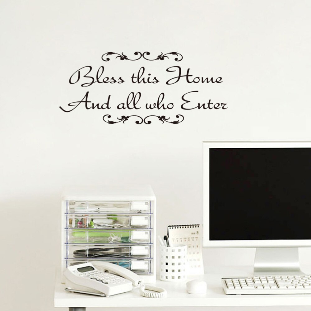 Bless This Home And All Who Enter Wall Stickers Wall Decals Vinyl Art