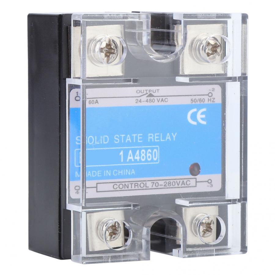 Solid State Relay Single Phase 70-280VAC Input 24-480VAC Load AC-AC SSR Electrical Equipment For CNC Machinery
